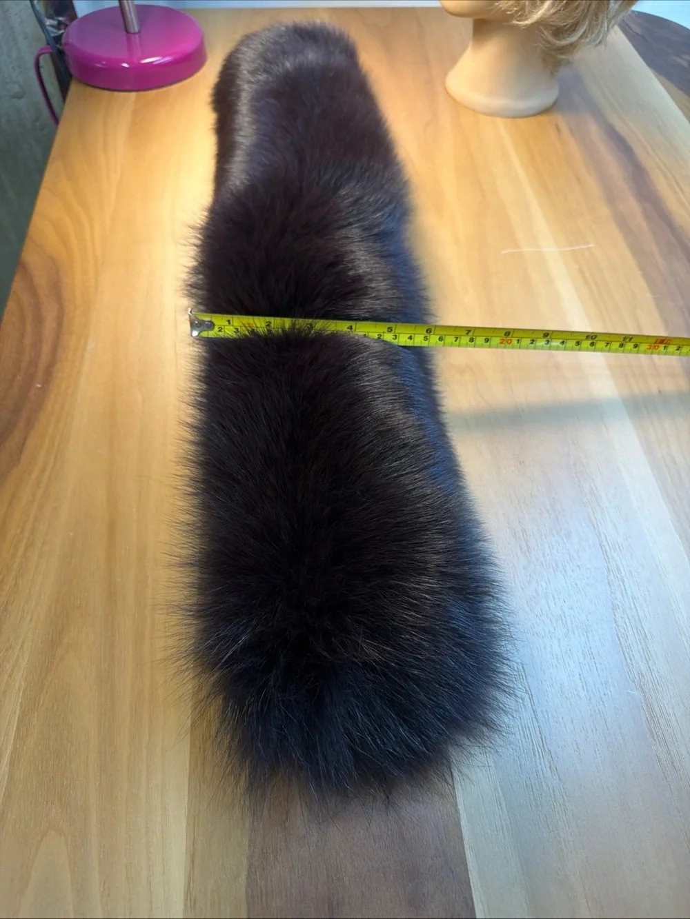 NEW Elegant Winter Women Headband Dark Brown Canadian Fox‎ Fur Sz Adjustable